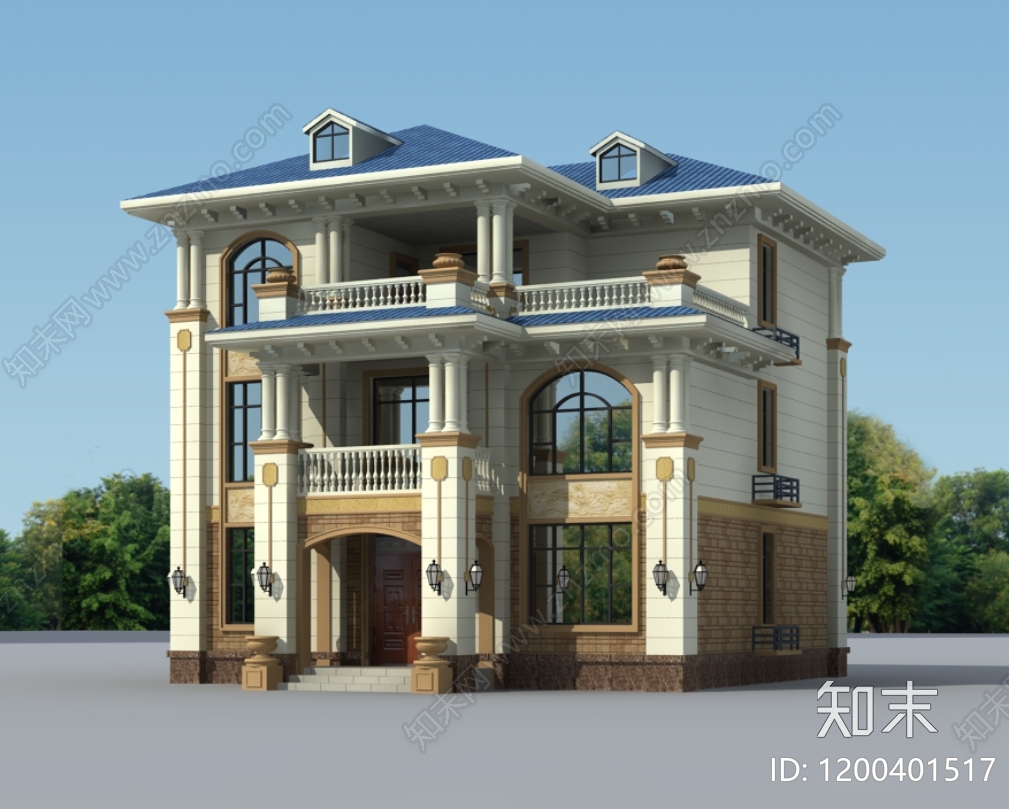 欧式简欧别墅建筑cad施工图下载【ID:1200401517】