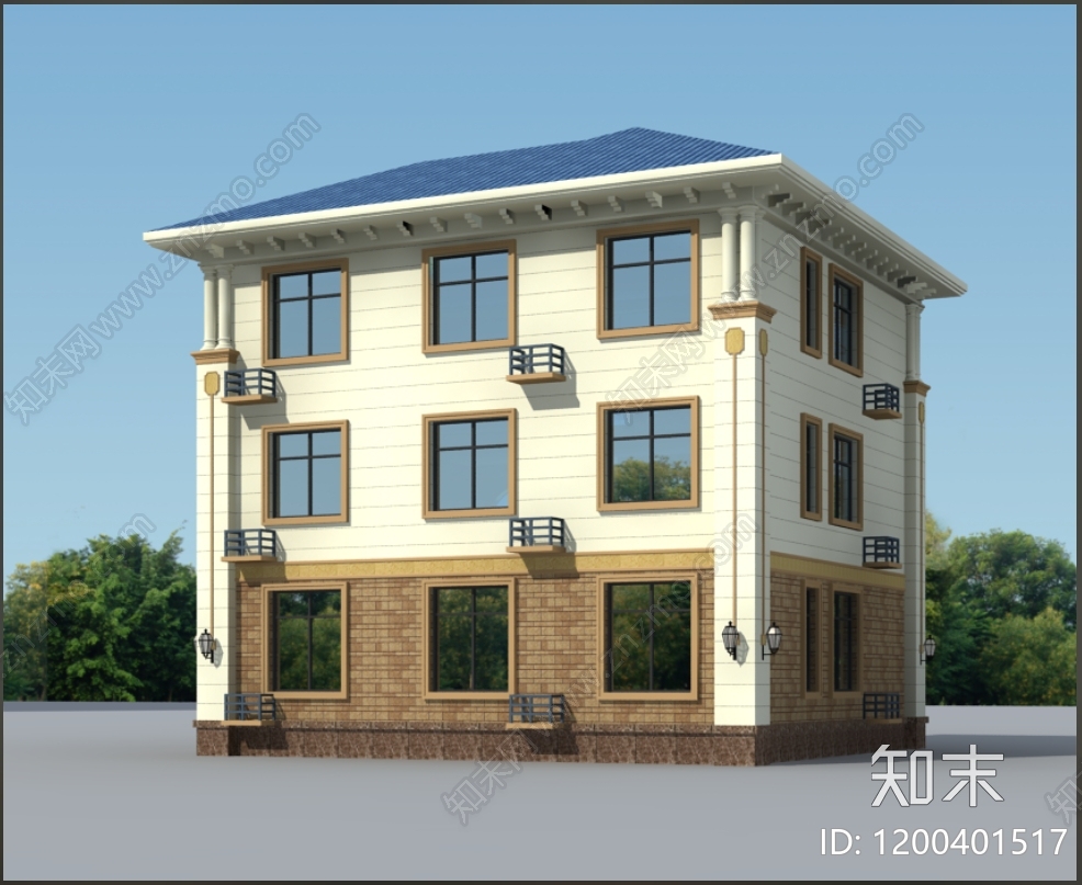 欧式简欧别墅建筑cad施工图下载【ID:1200401517】