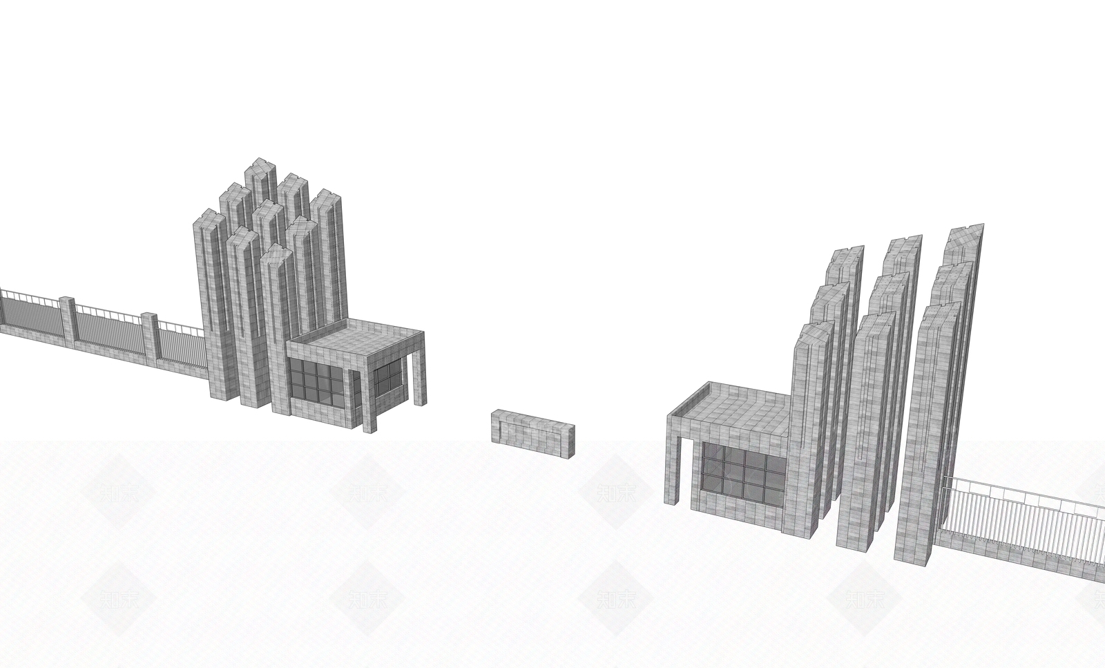 现代草坪灯SU模型下载【ID:1200401989】