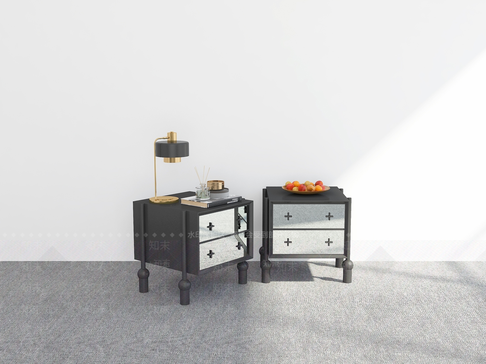 现代床头柜3D模型下载【ID:1200403694】