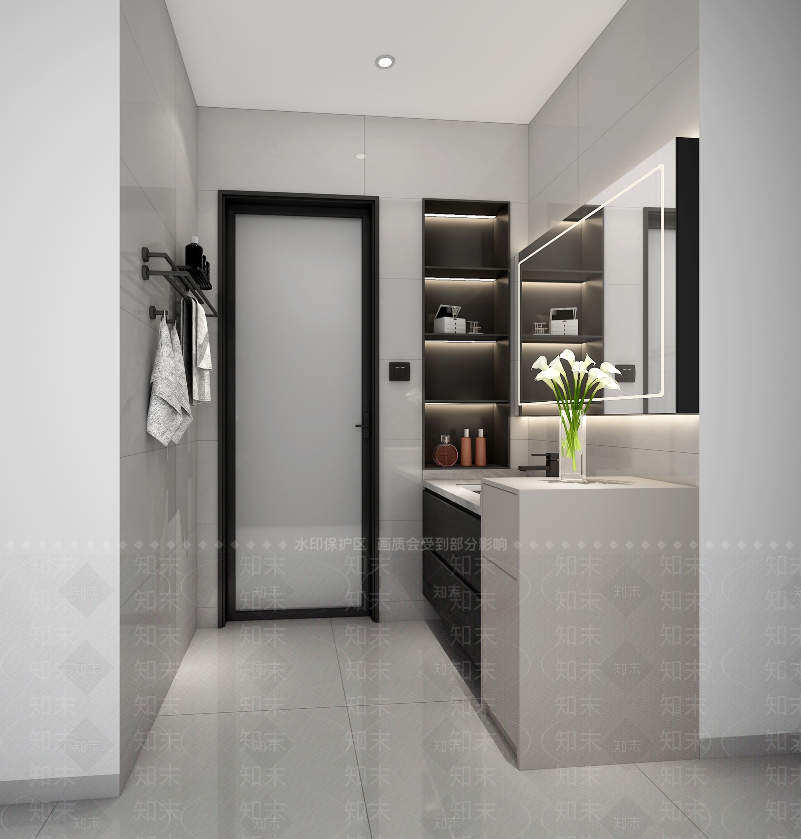 现代简约卫生间3D模型下载【ID:1200408571】