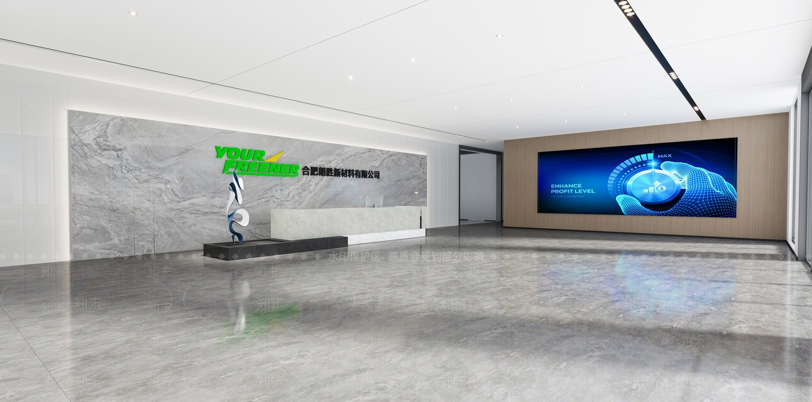 现代办公大厅3D模型下载【ID:1200409771】
