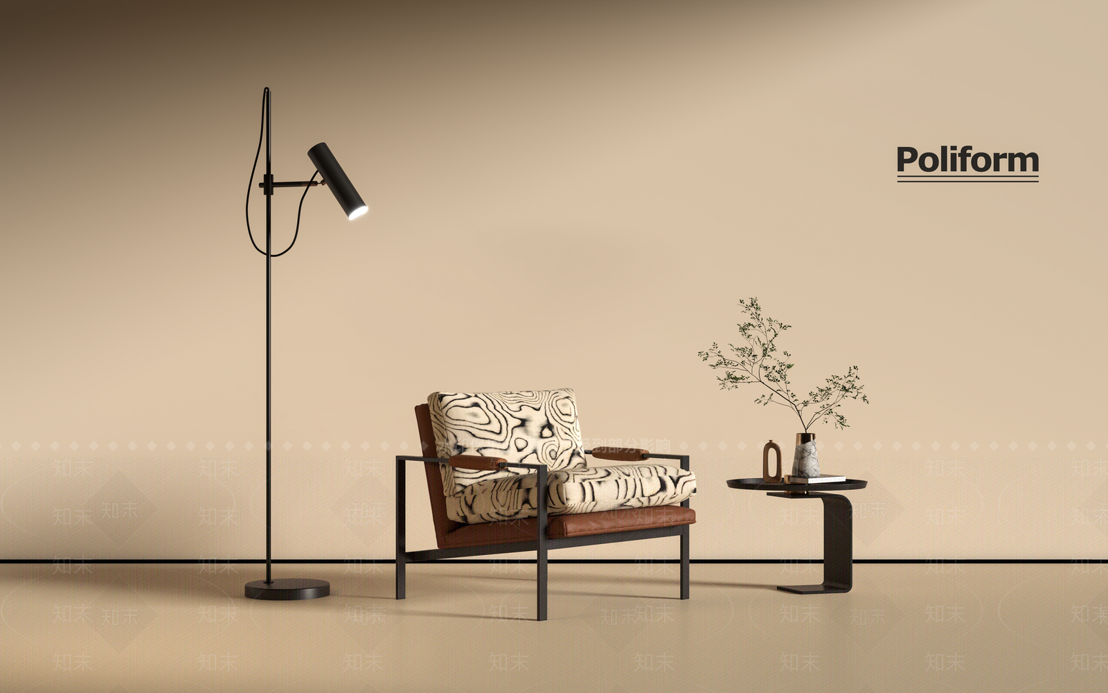 现代意式单人沙发SU模型下载【ID:1200411187】