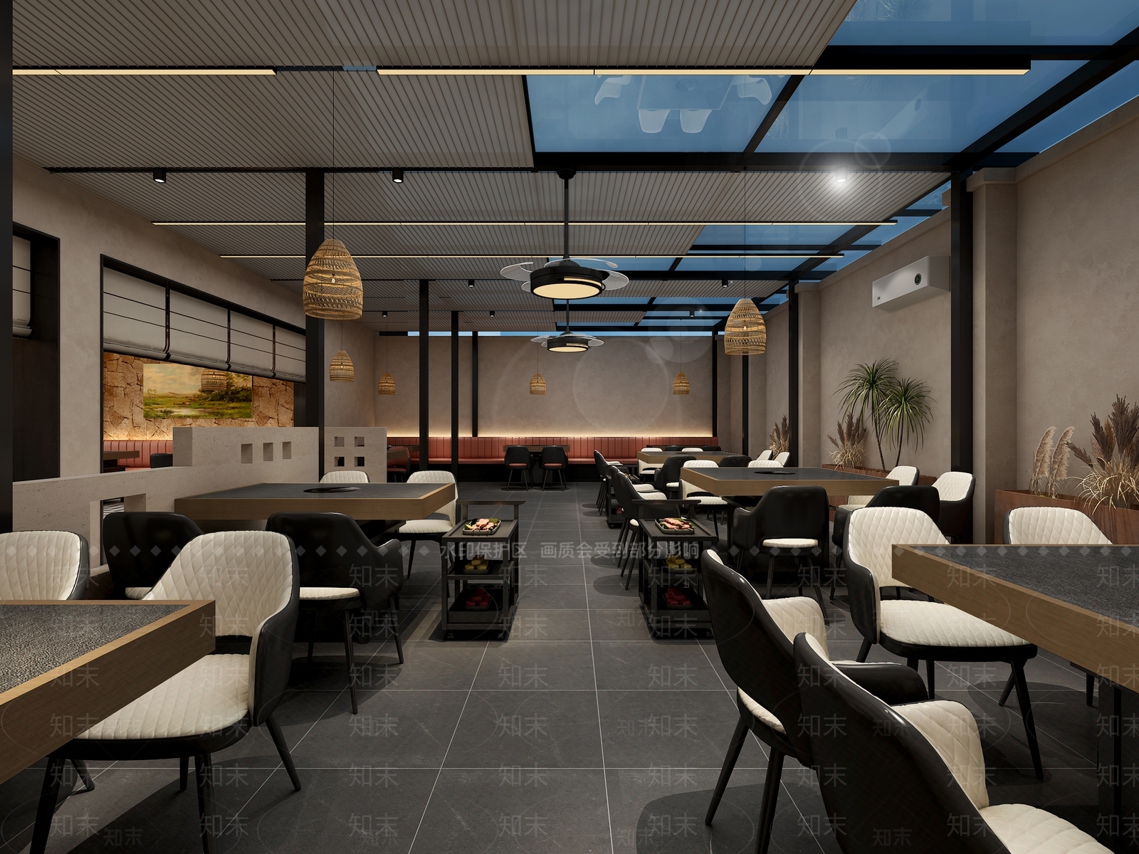 现代简约火锅店3D模型下载【ID:1200411345】