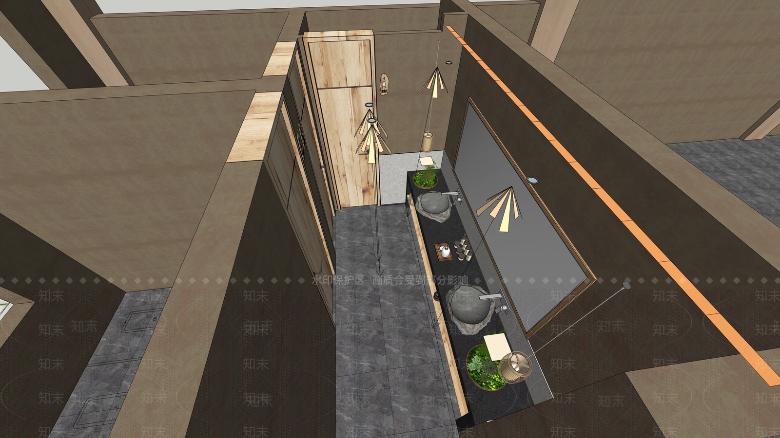 中式草坪灯SU模型下载【ID:1200412375】