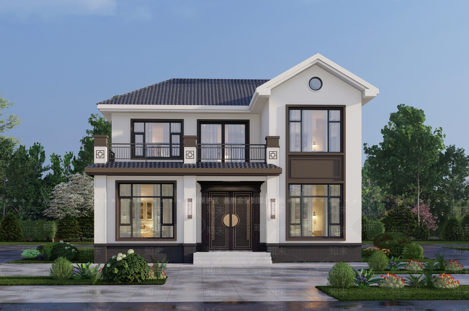 新中式独栋别墅SU模型下载【ID:1200417224】