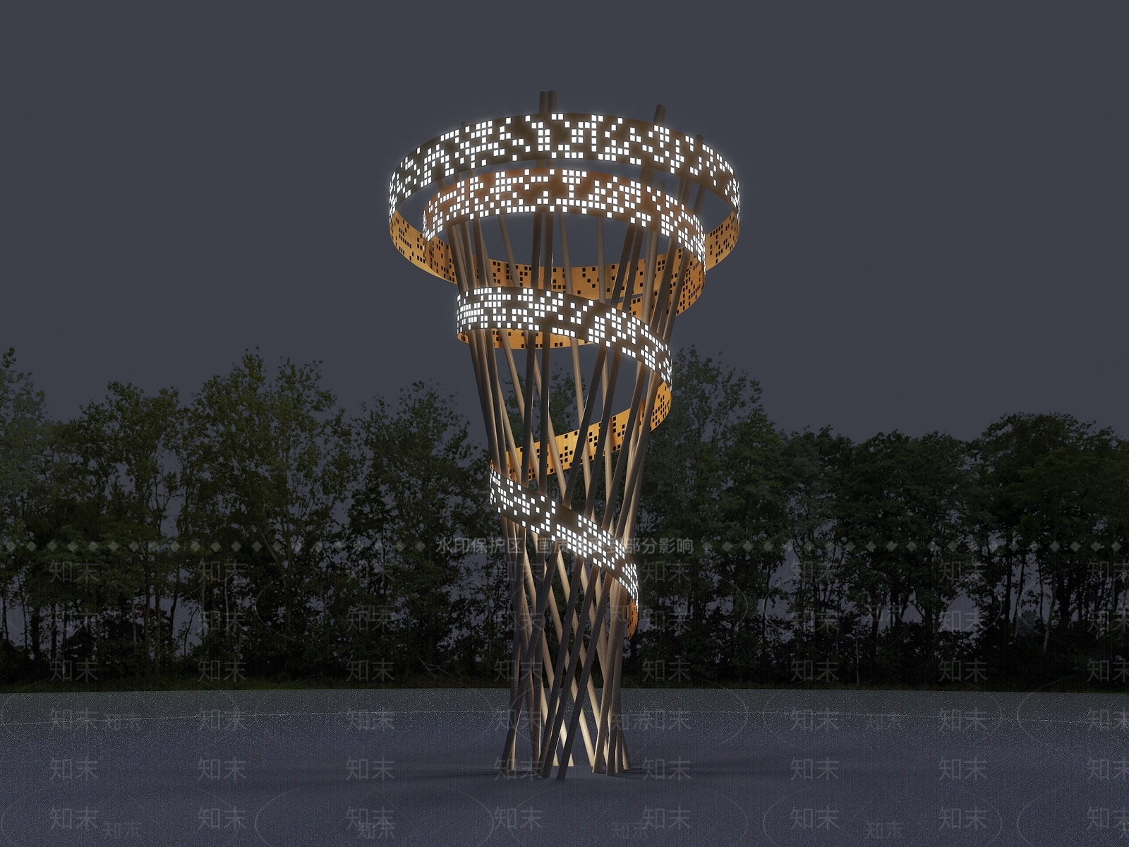 现代雕塑SU模型下载【ID:1200423595】