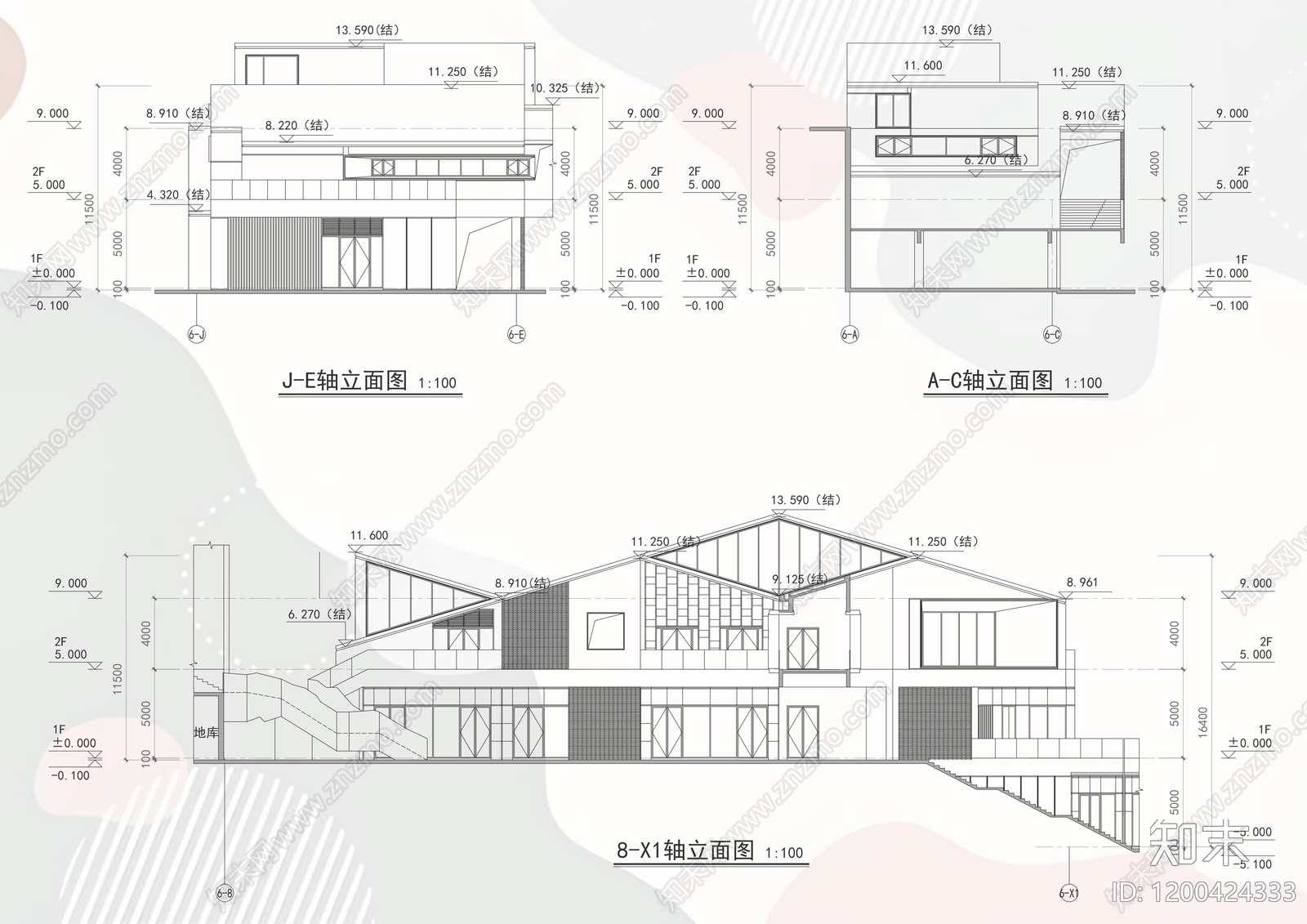 现代新中式商业街cad施工图下载【ID:1200424333】