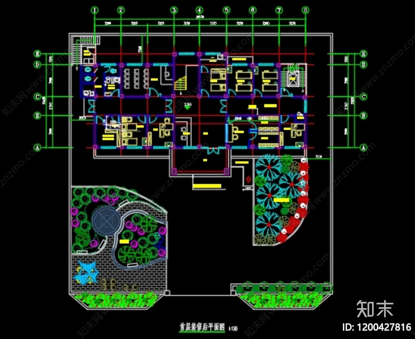 现代养老院cad施工图下载【ID:1200427816】