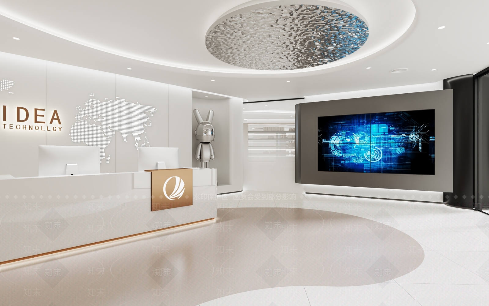 现代办公大厅3D模型下载【ID:1200428576】
