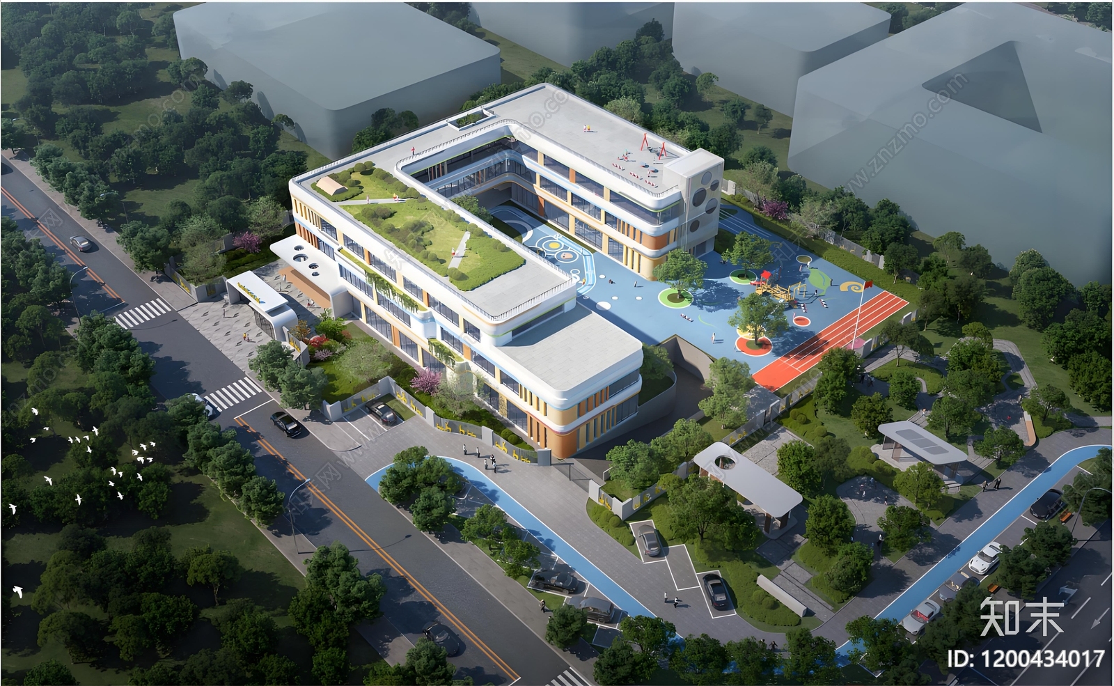 现代幼儿园建筑cad施工图下载【ID:1200434017】
