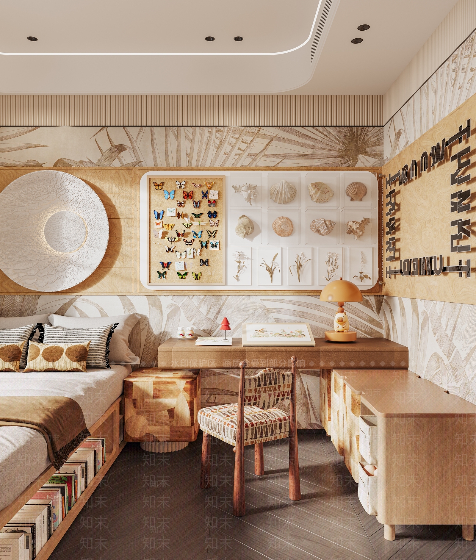 复古意式通用儿童房3D模型下载【ID:1200437176】