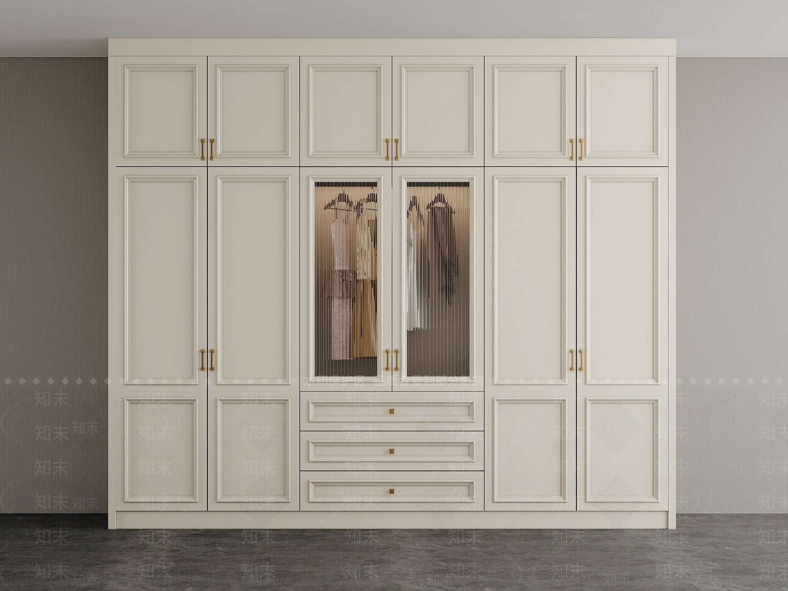 法式欧式衣柜3D模型下载【ID:1200443046】