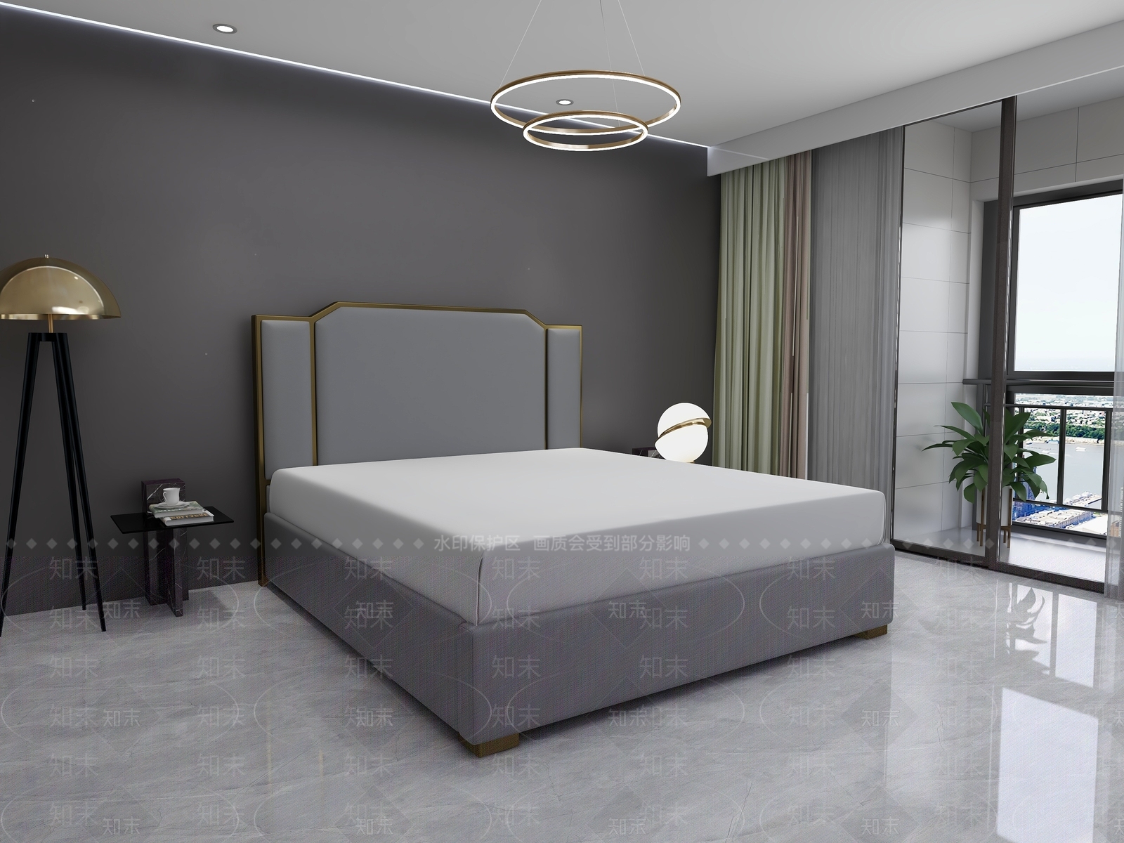 轻奢现代双人床3D模型下载【ID:1200442073】