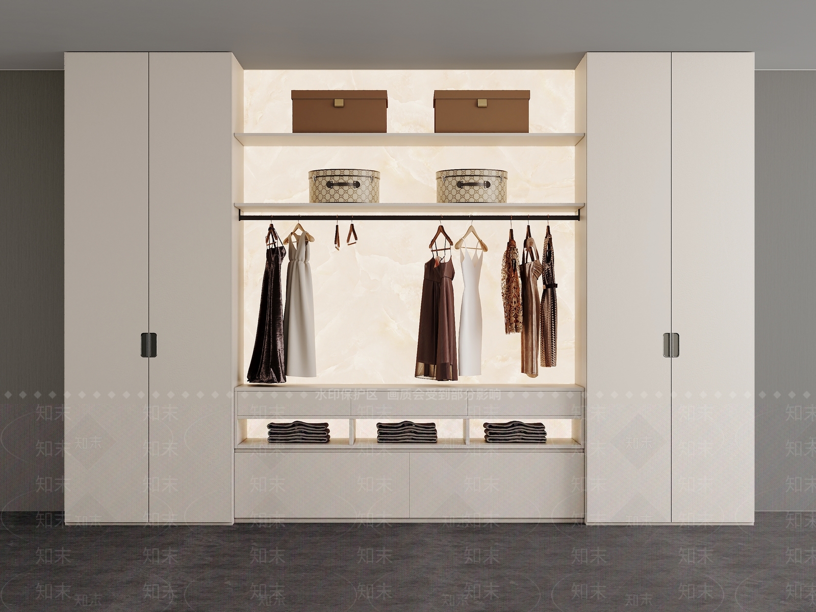 现代衣柜3D模型下载【ID:1200443415】