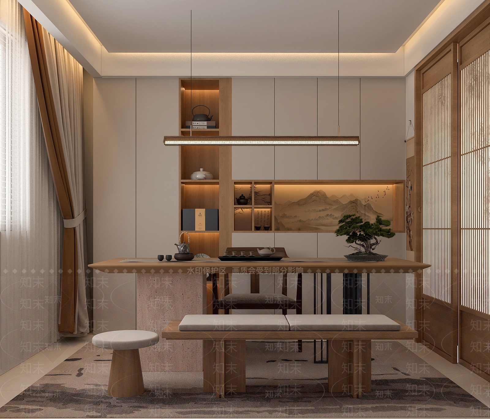 中式茶室3D模型下载【ID:1200447226】