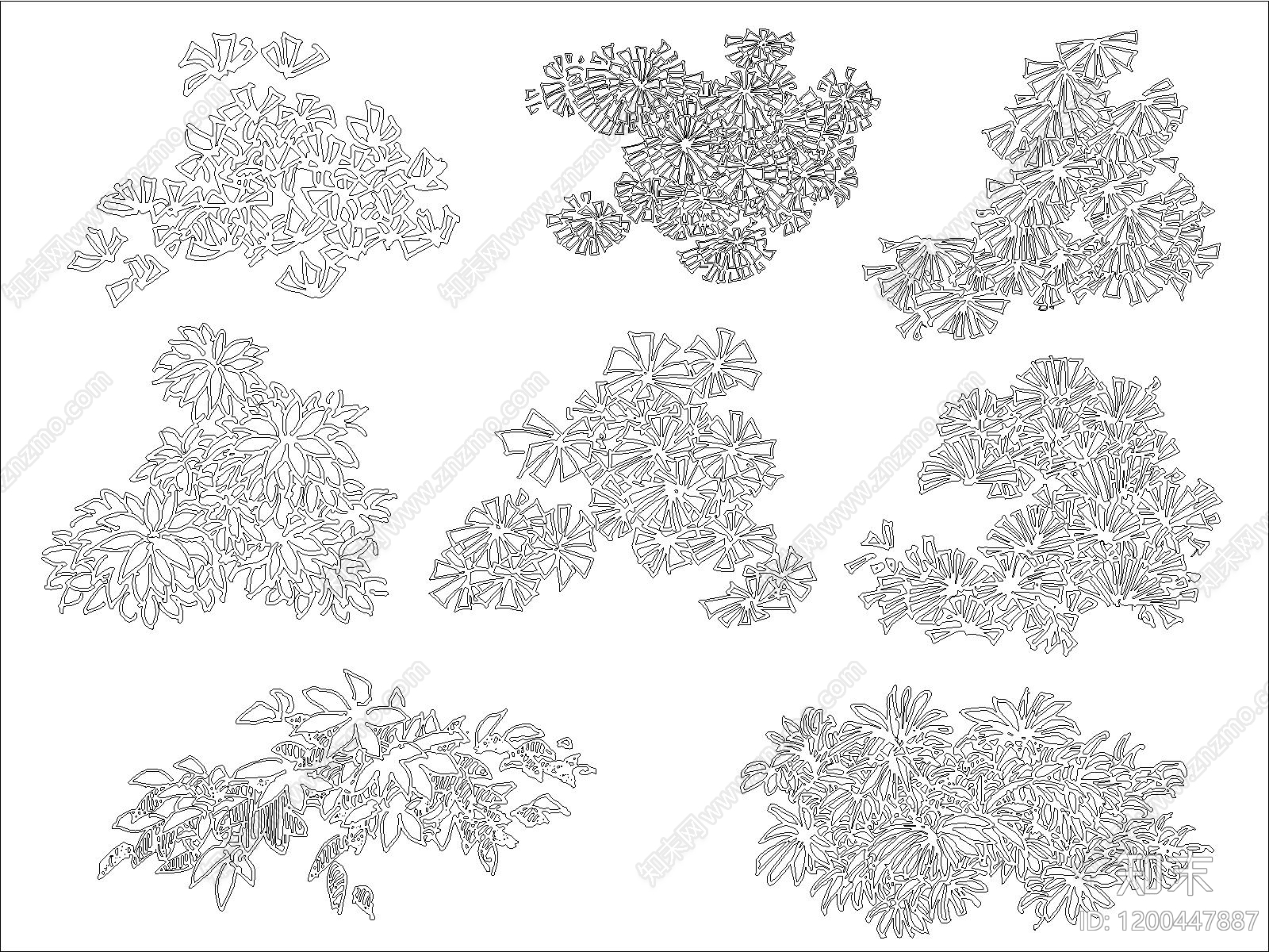 现代绿植施工图下载【ID:1200447887】