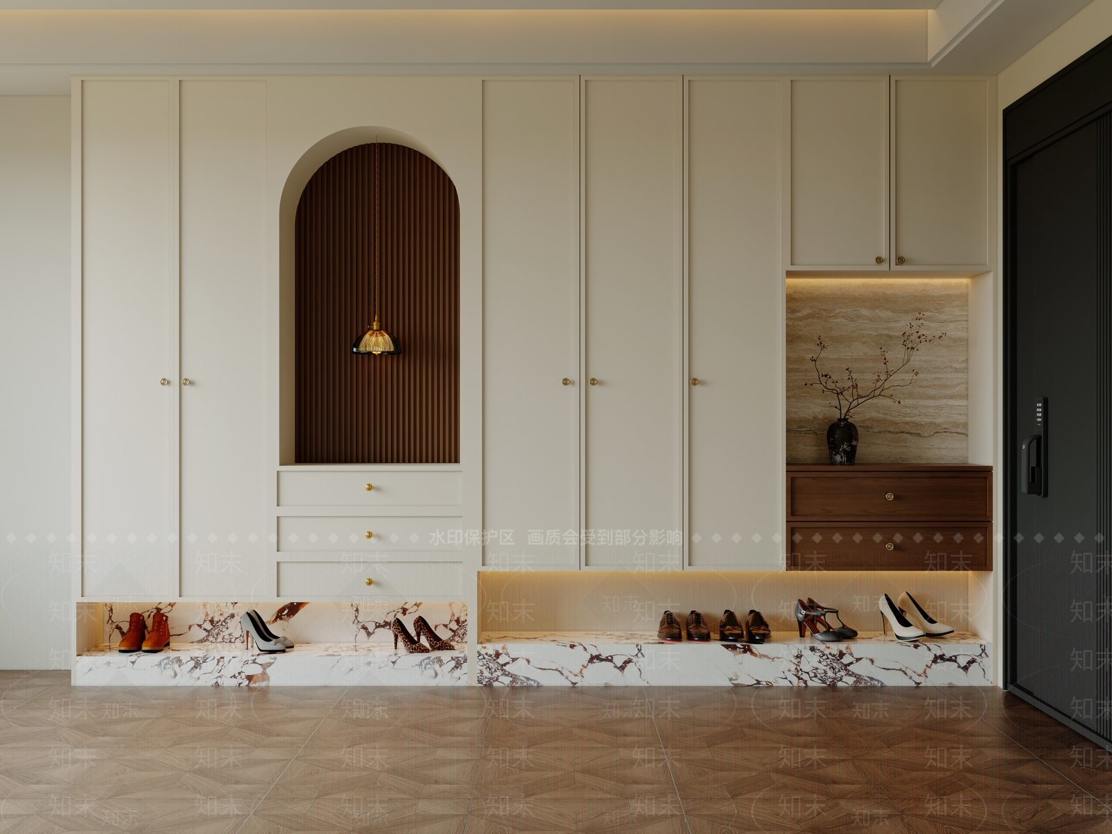 法式鞋柜3D模型下载【ID:1200453391】