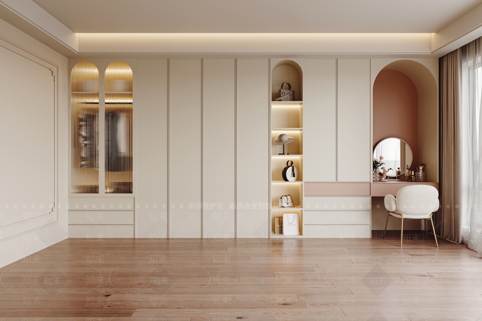 法式衣柜3D模型下载【ID:1200454065】