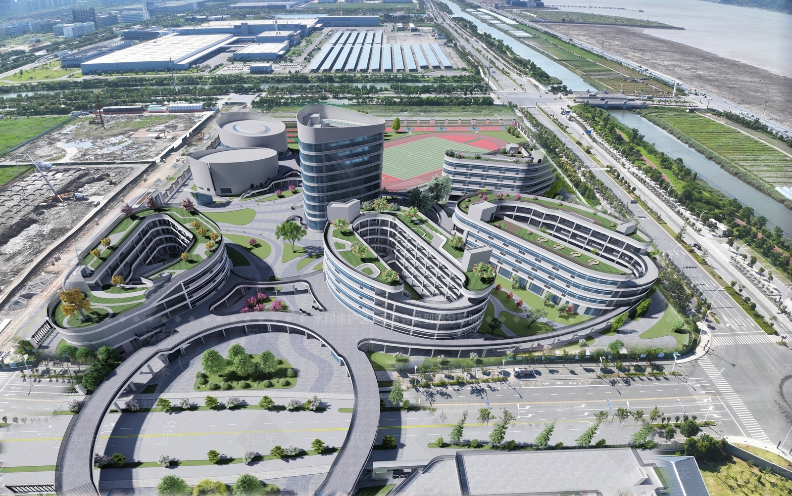 现代学校建筑SU模型下载【ID:1200472586】