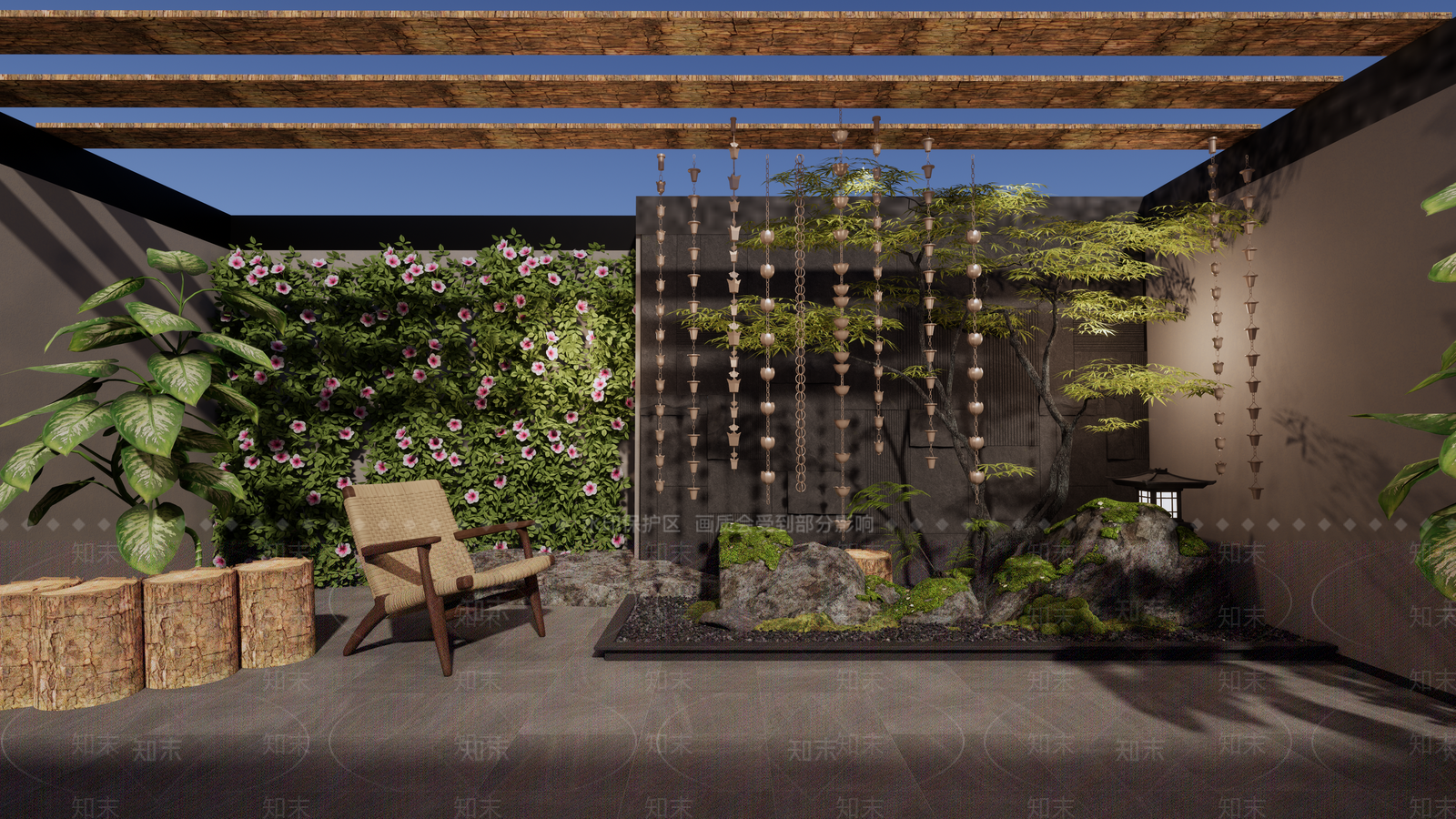 新中式乡村庭院SU模型下载【ID:1200456946】