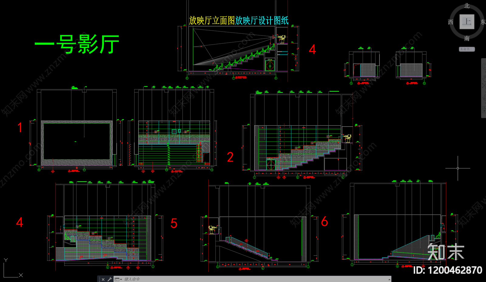 现代电影院cad施工图下载【ID:1200462870】