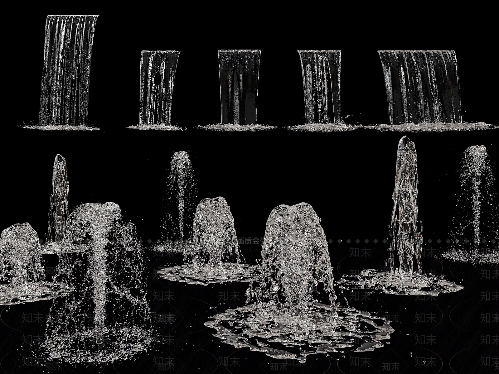 现代喷泉SU模型下载【ID:1200465353】