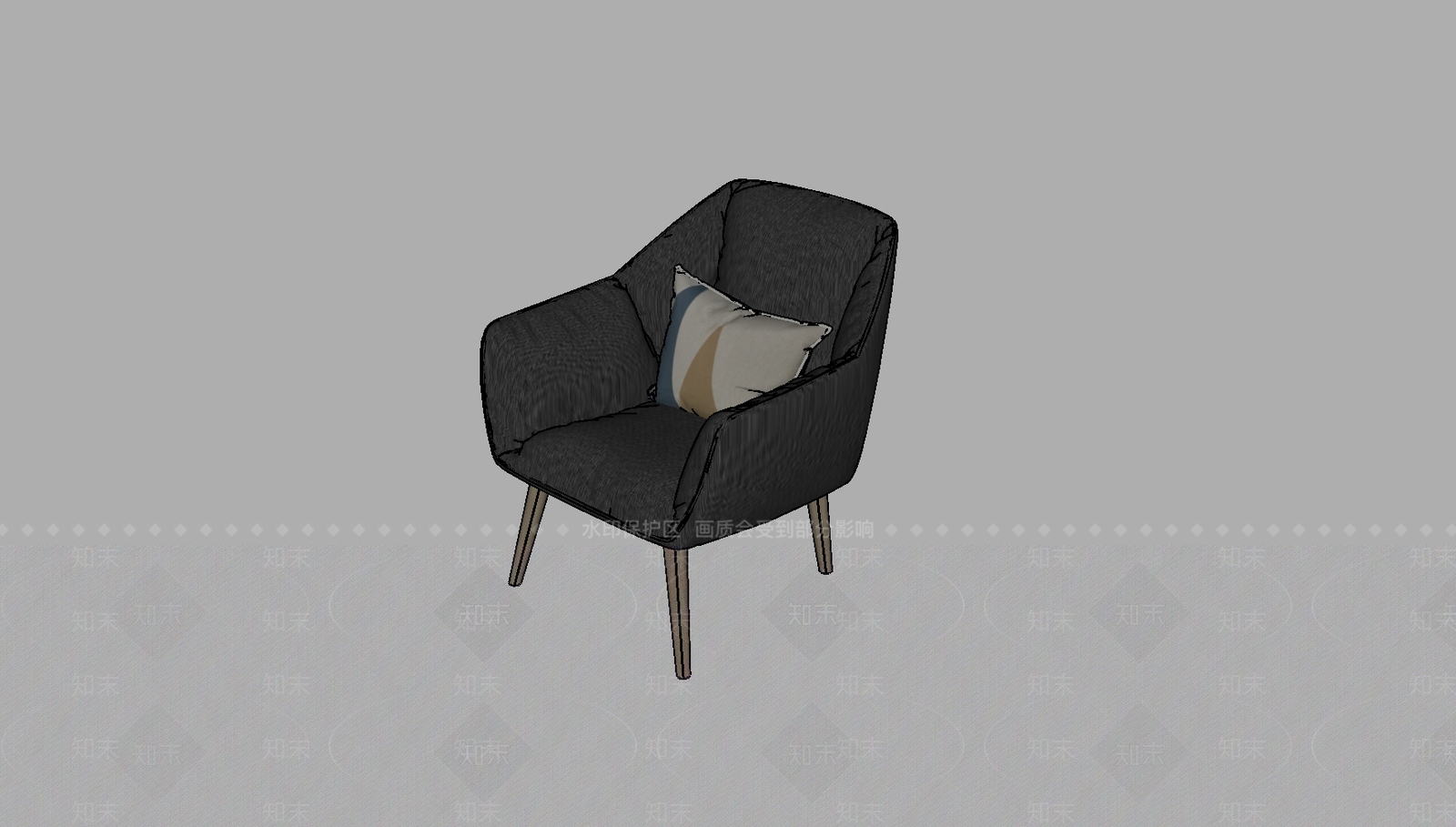 现代单人沙发SU模型下载【ID:1200465937】