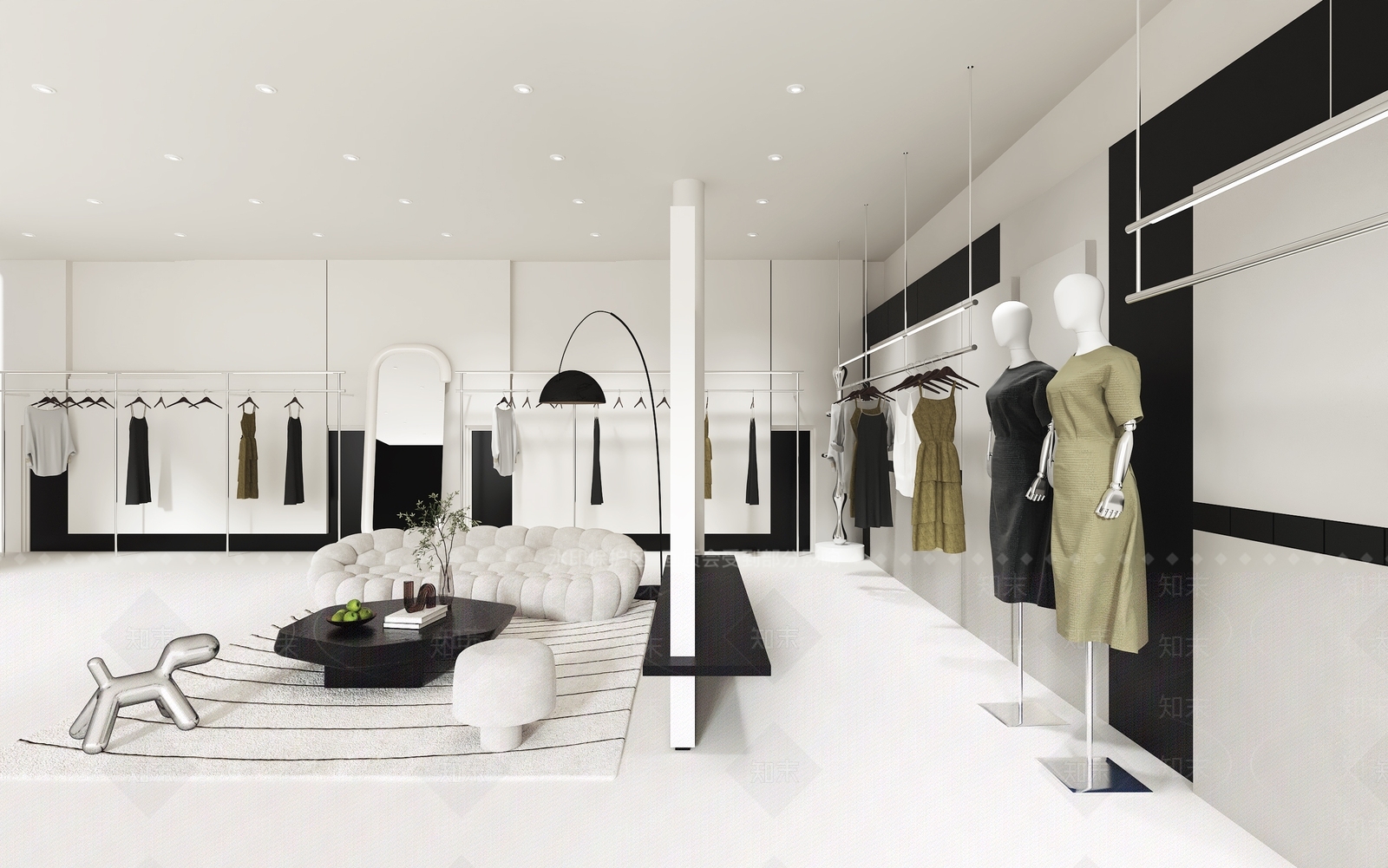 现代极简服装店SU模型下载【ID:1200470045】