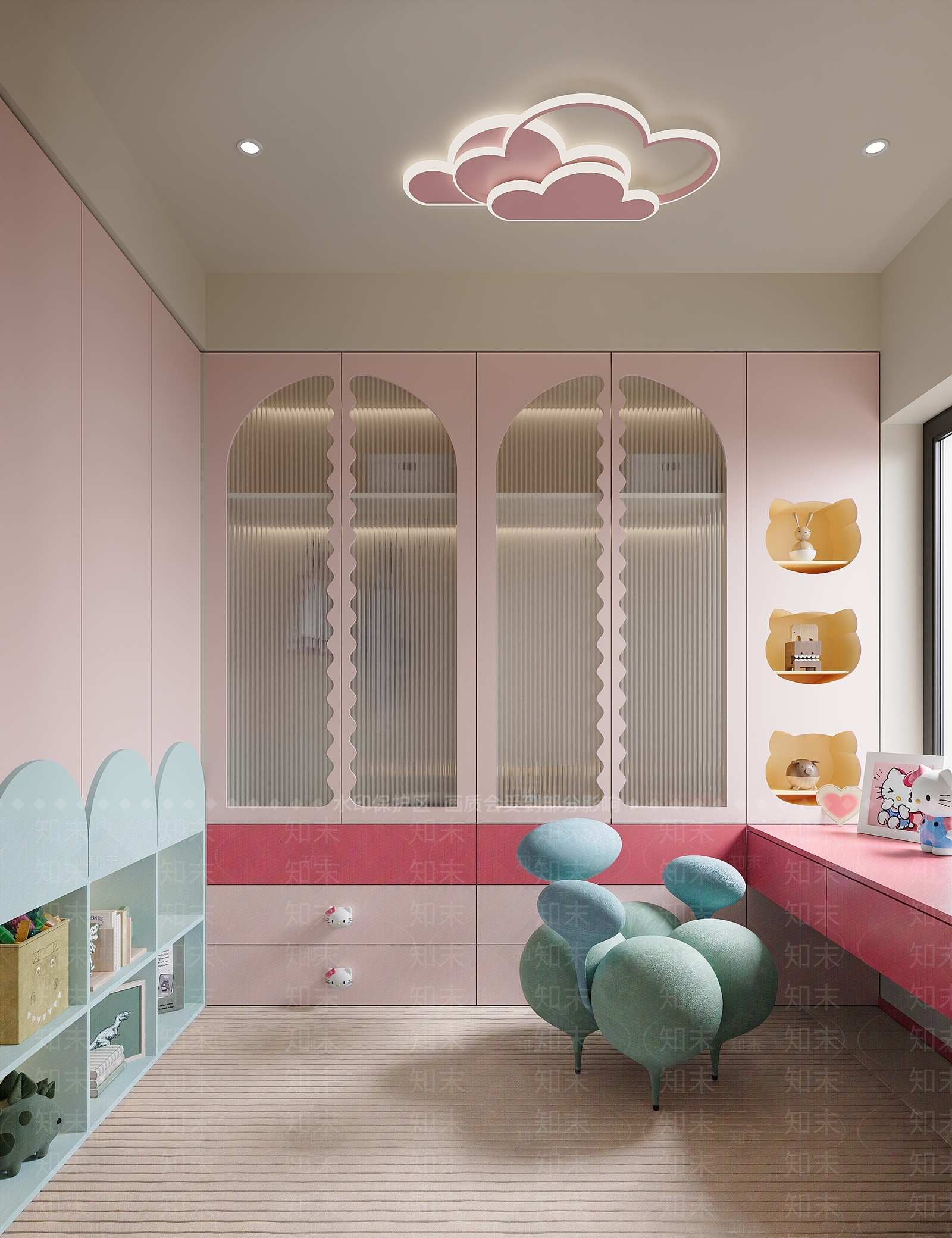 现代北欧女孩房3D模型下载【ID:1200474168】