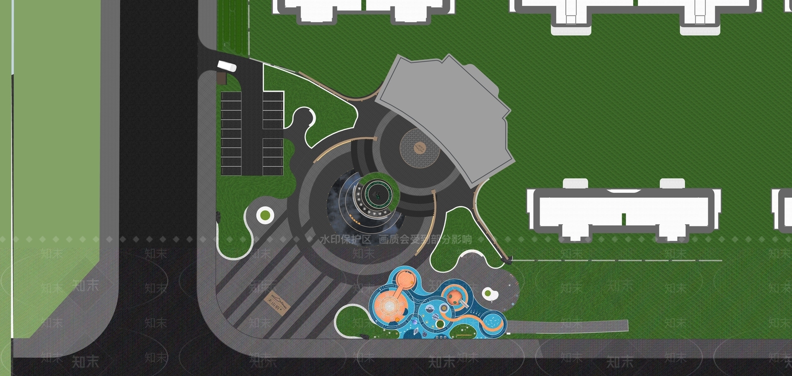 现代口袋公园SU模型下载【ID:1200474130】
