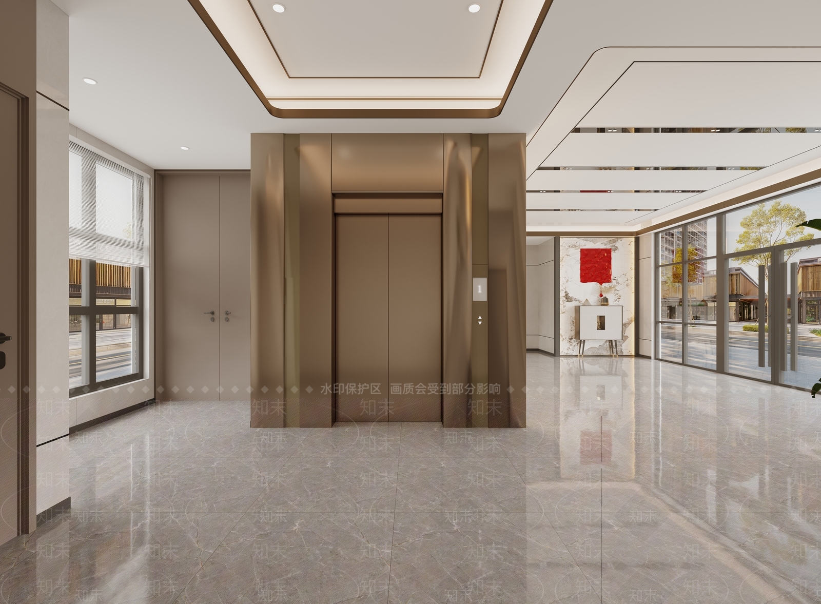 现代办公大厅3D模型下载【ID:1200476957】