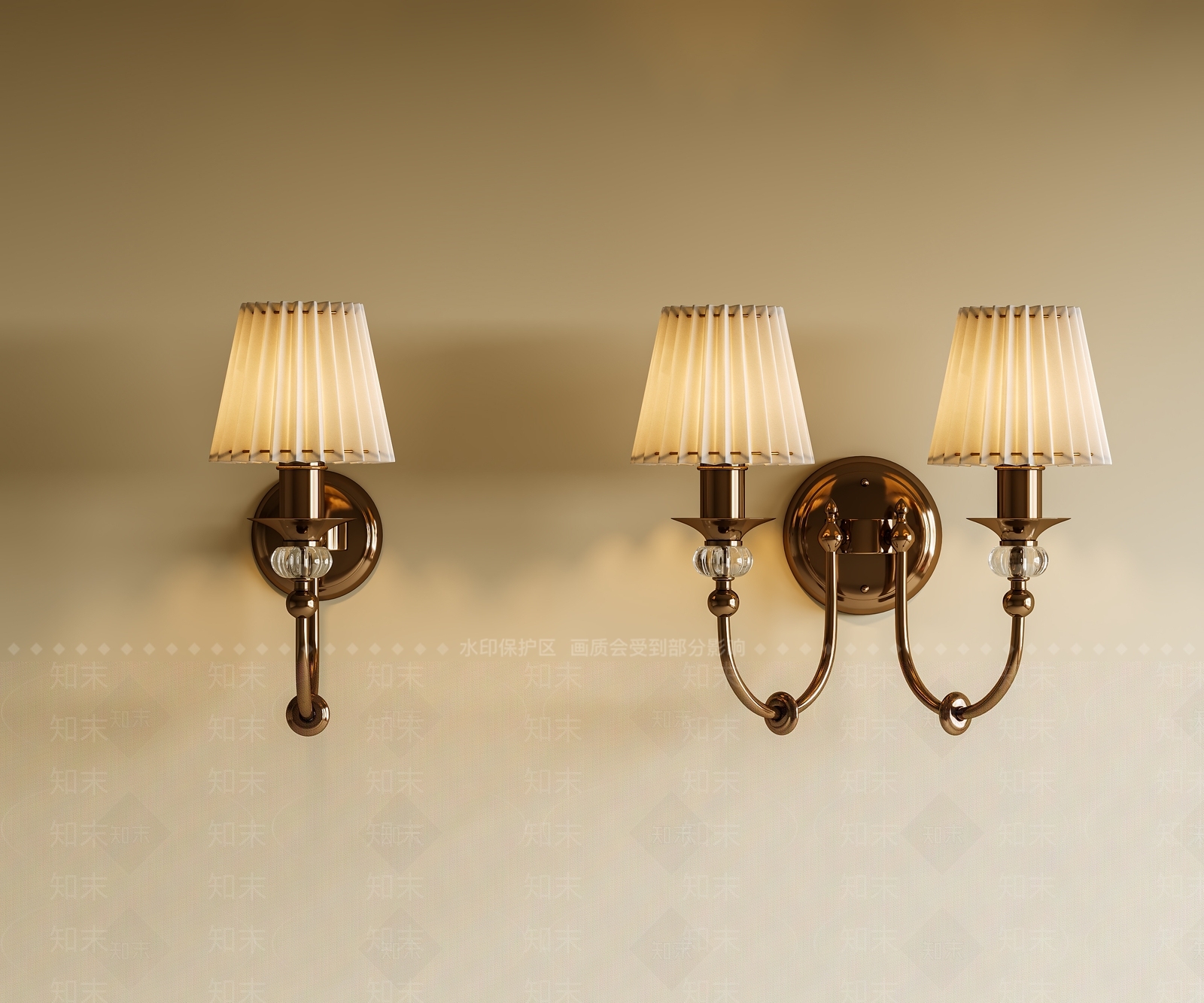 法式美式壁灯SU模型下载【ID:1200478089】