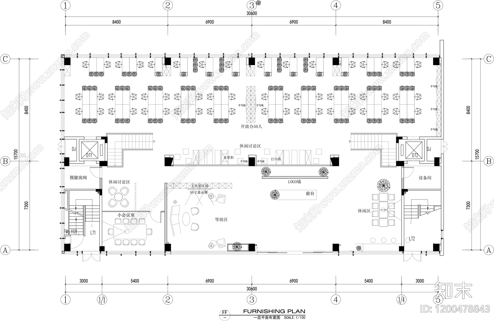 现代整体办公空间cad施工图下载【ID:1200478843】
