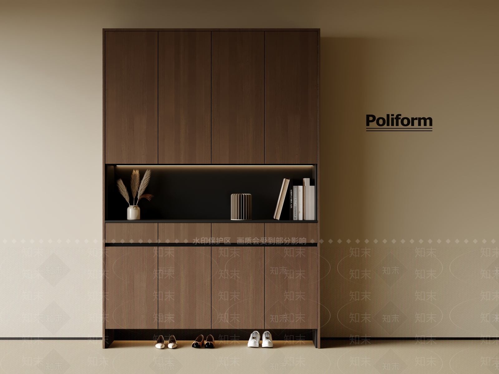 现代意式鞋柜3D模型下载【ID:1200478927】