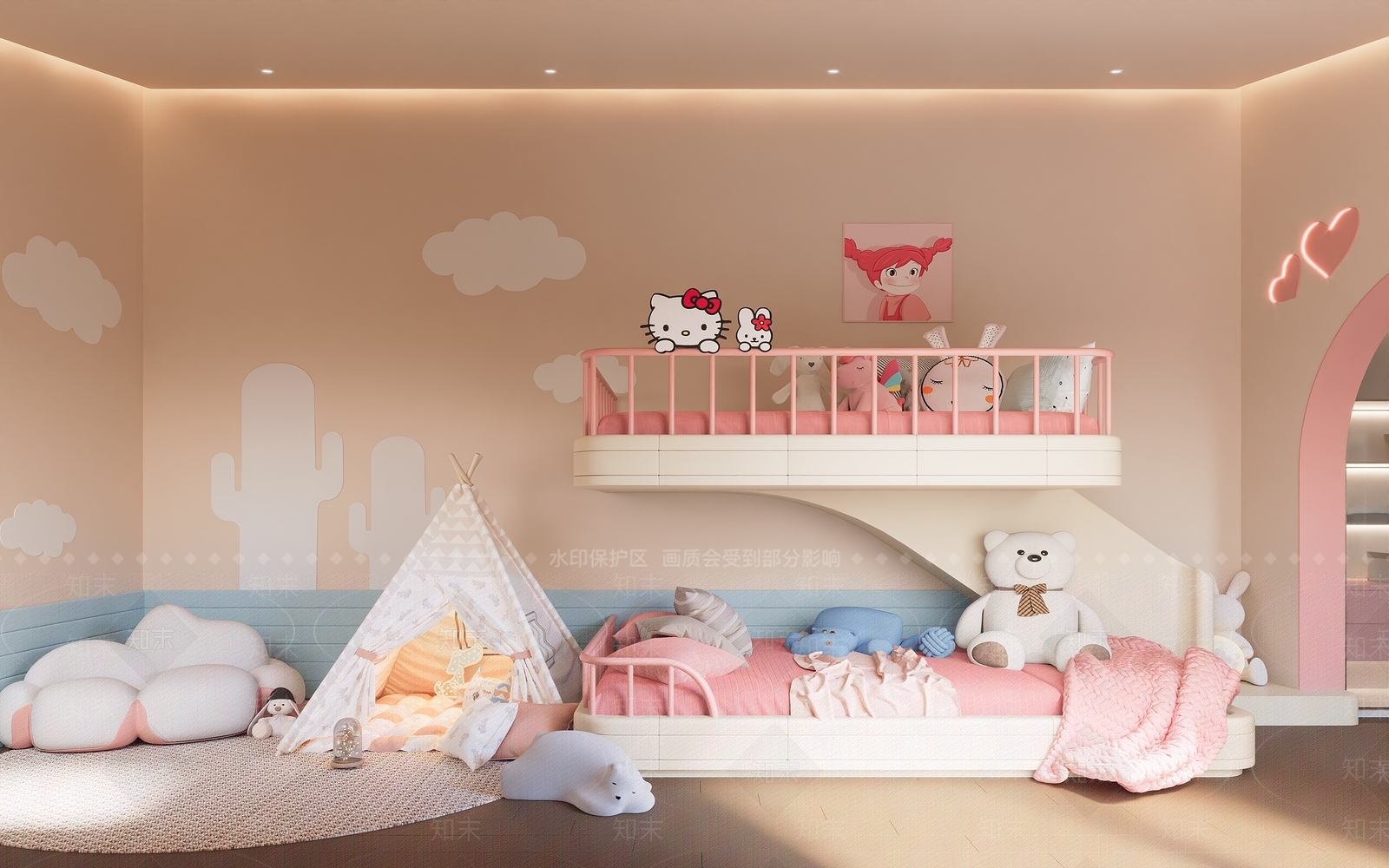 现代女孩房3D模型下载【ID:1200480033】