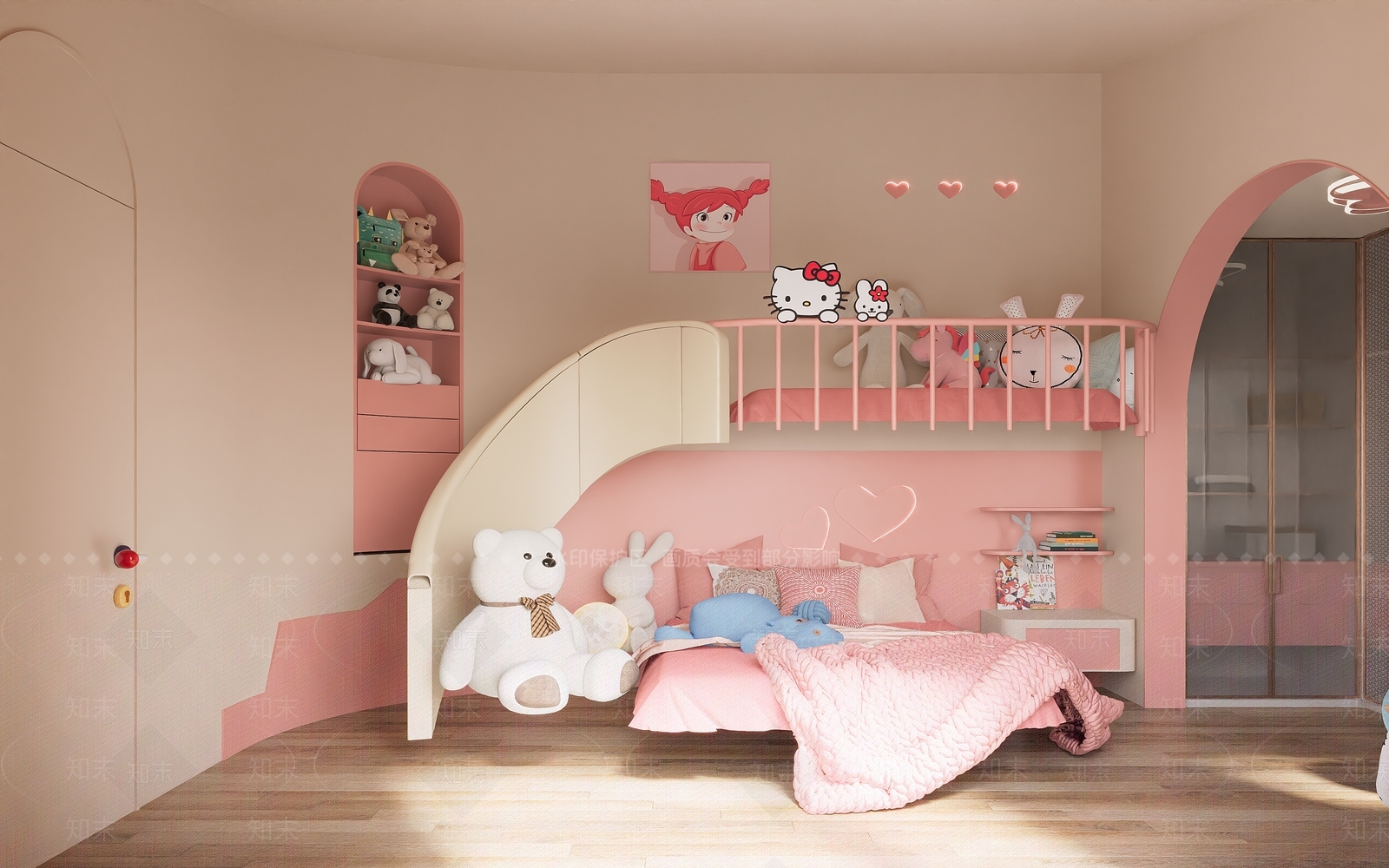 现代女孩房3D模型下载【ID:1200480033】