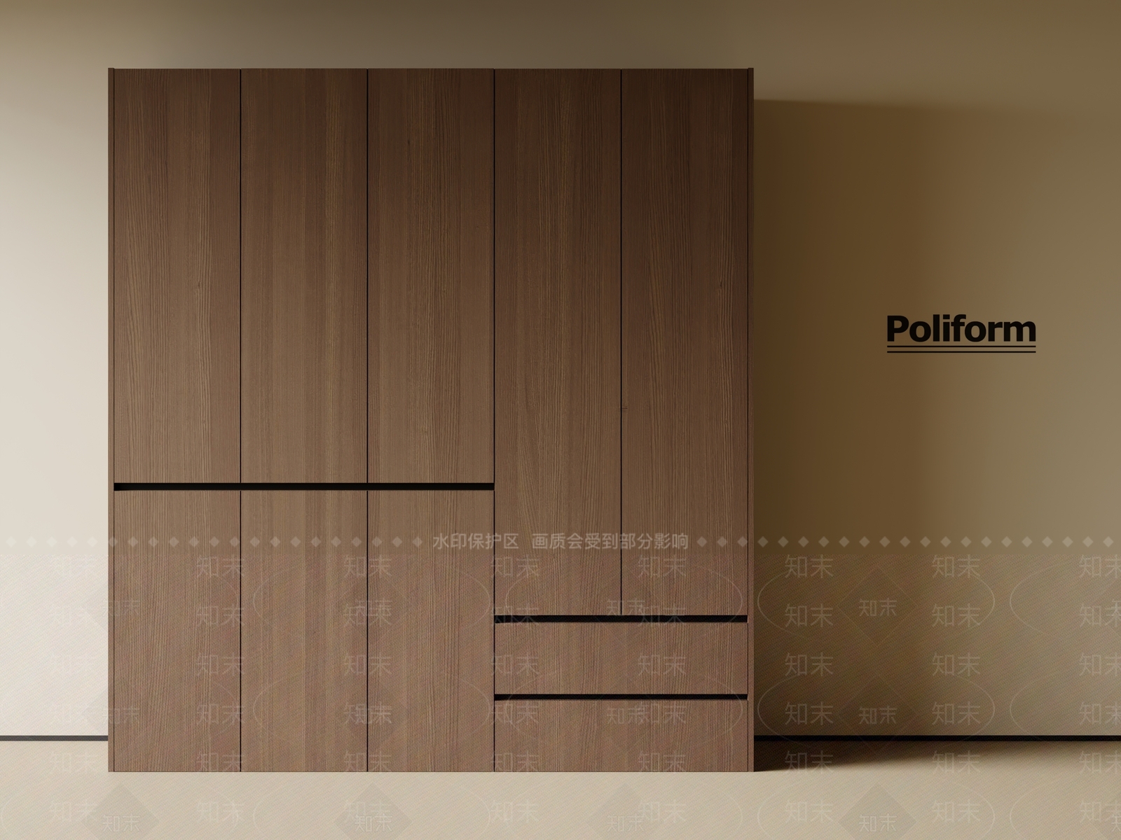 现代意式衣柜SU模型下载【ID:1200481568】