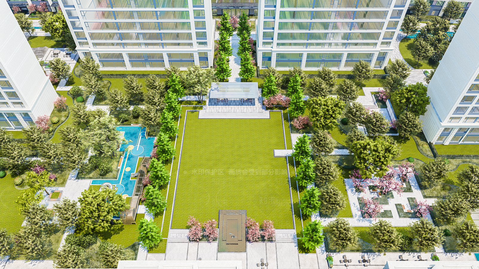 现代简约小区景观SU模型下载【ID:1200482309】