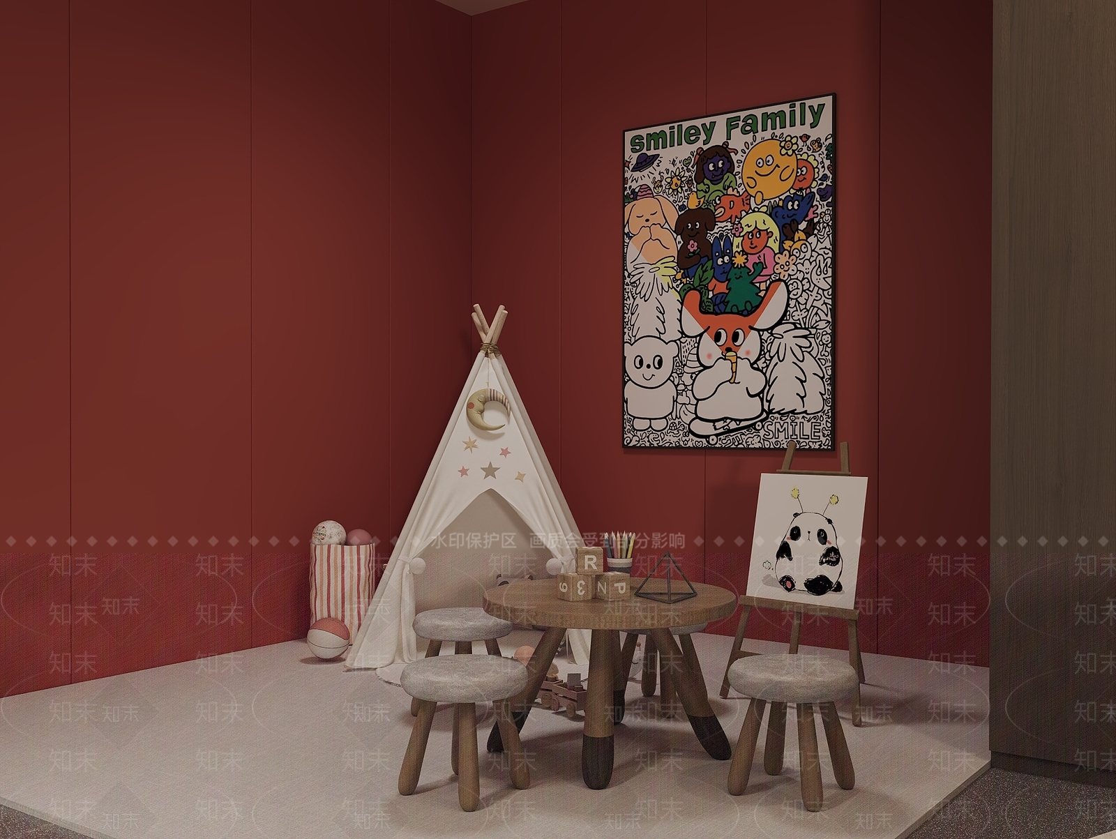 轻奢现代儿童乐园3D模型下载【ID:1200483681】