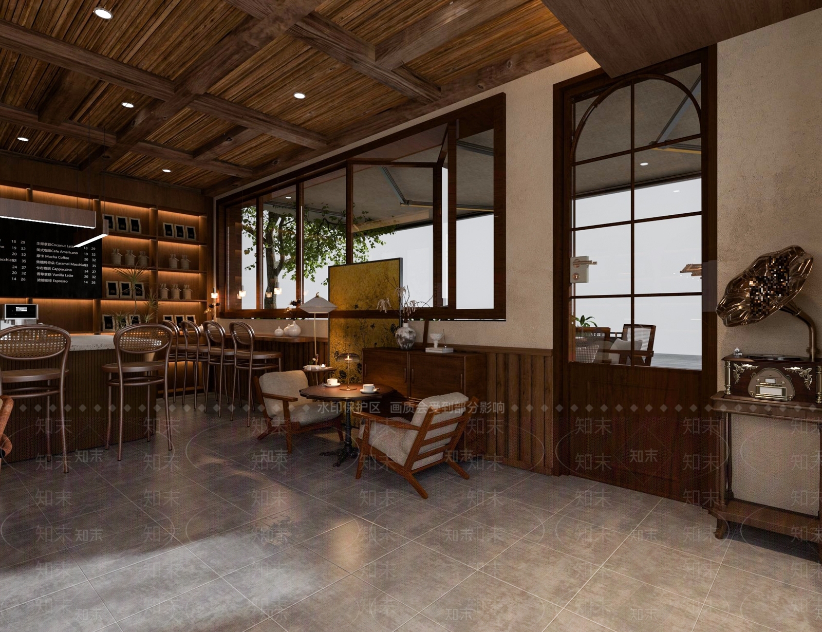 中古复古咖啡厅3D模型下载【ID:1200484466】