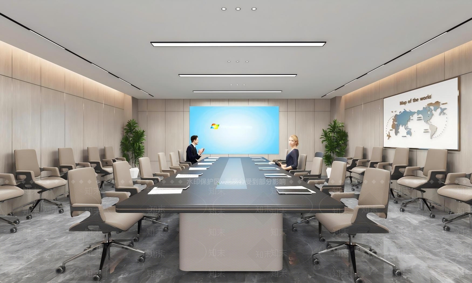现代轻奢会议室3D模型下载【ID:1200484213】