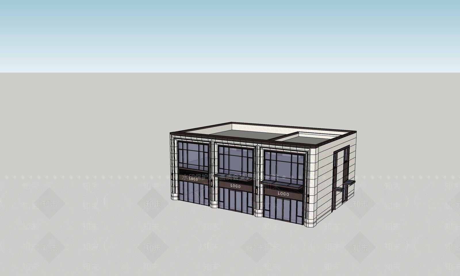 现代小公建SU模型下载【ID:1200488804】