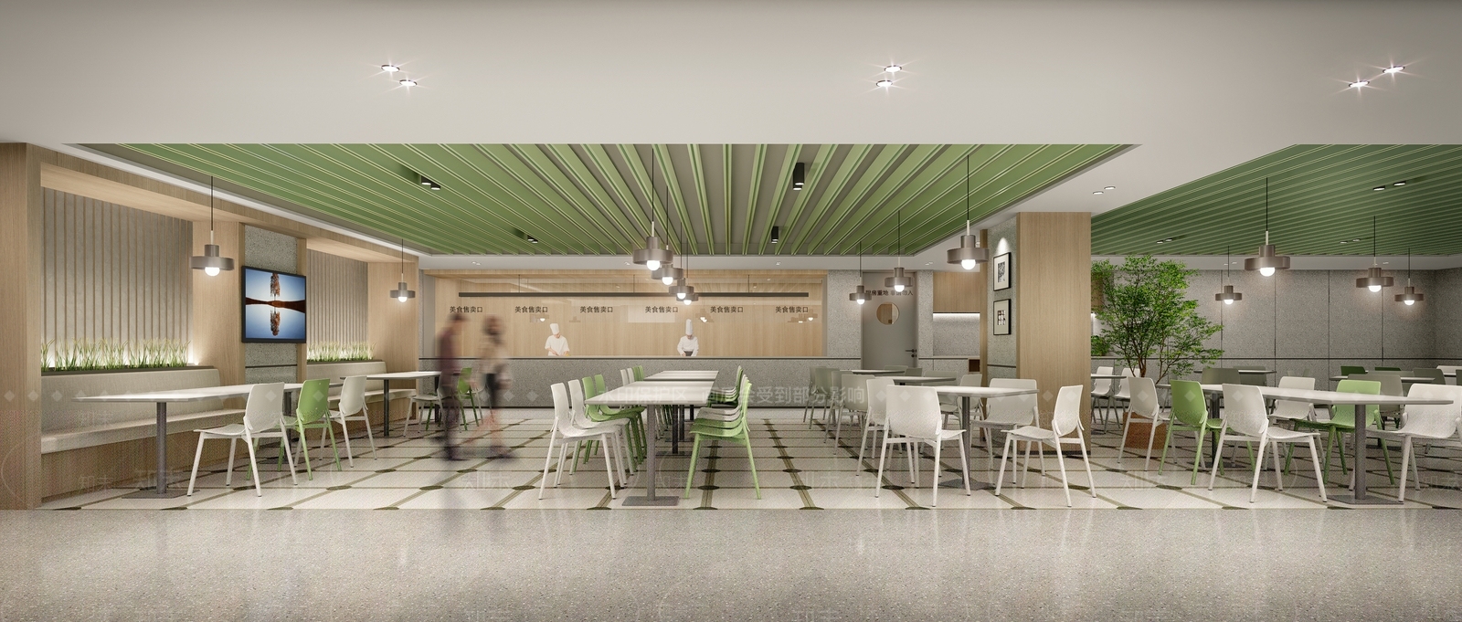 现代食堂SU模型下载【ID:1200489083】