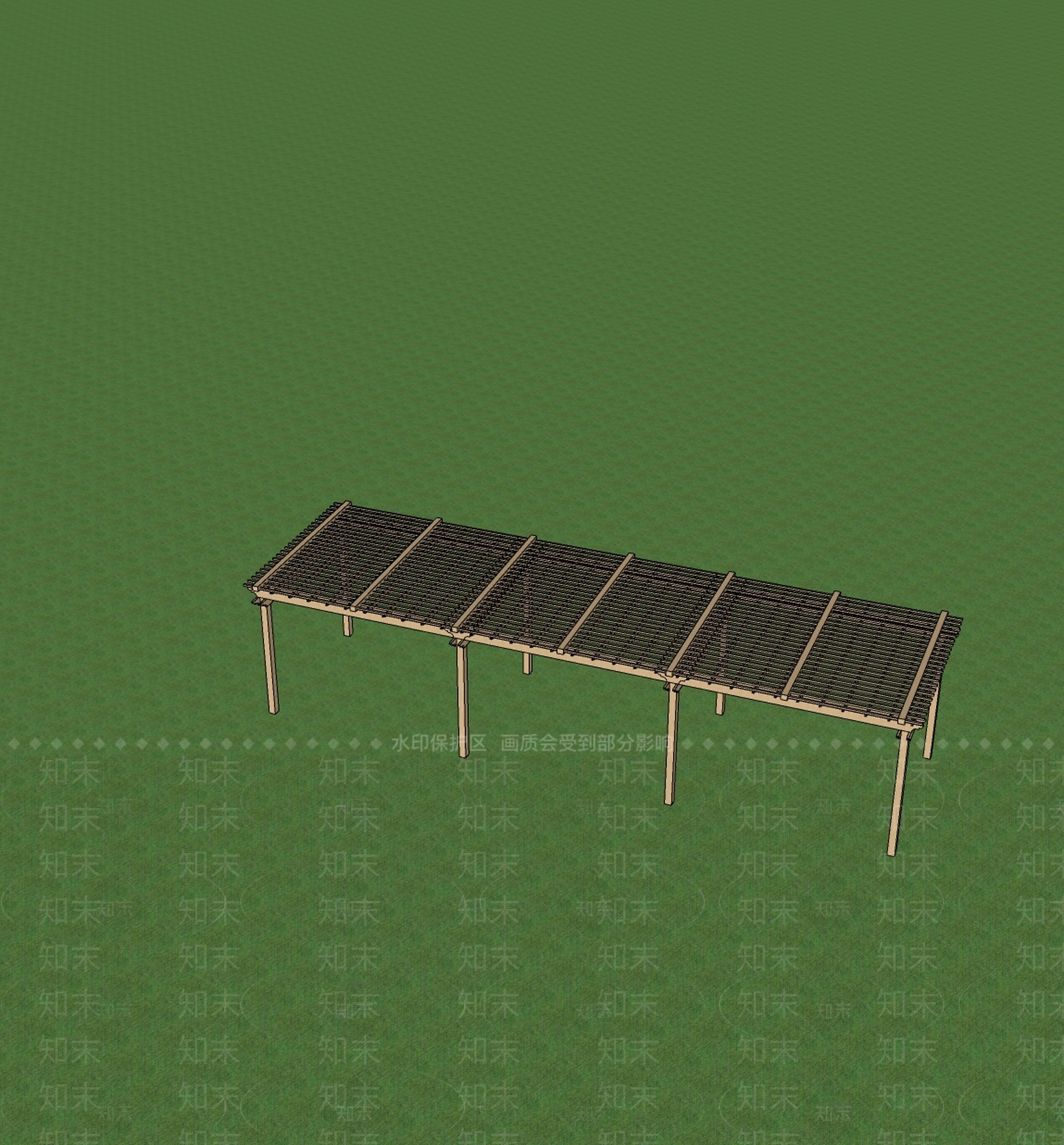 新中式廊架SU模型下载【ID:1200493354】