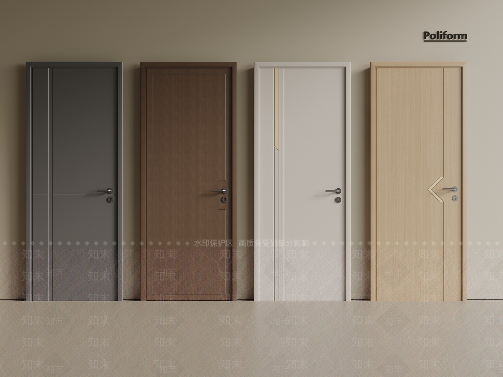 现代意式平开门3D模型下载【ID:1200501371】