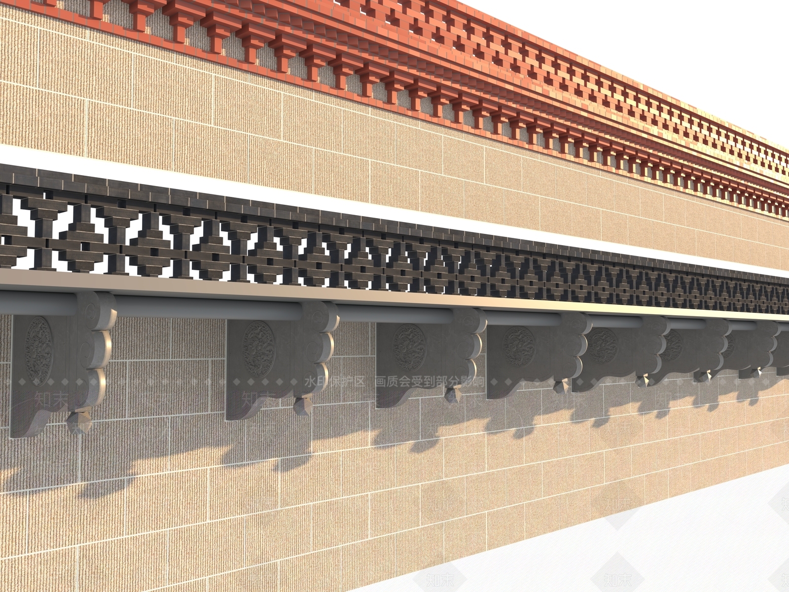 现代新中式艺术风格建筑3D模型下载【ID:1200507174】