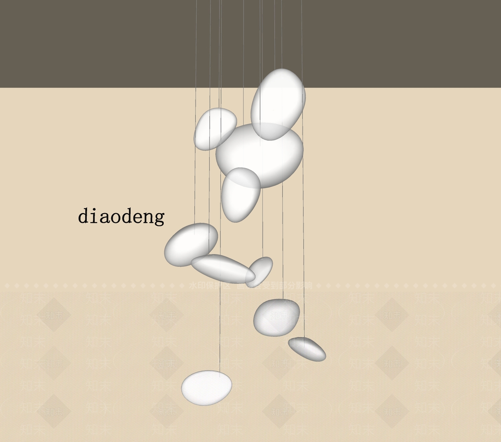 现代吊灯SU模型下载【ID:1200506526】