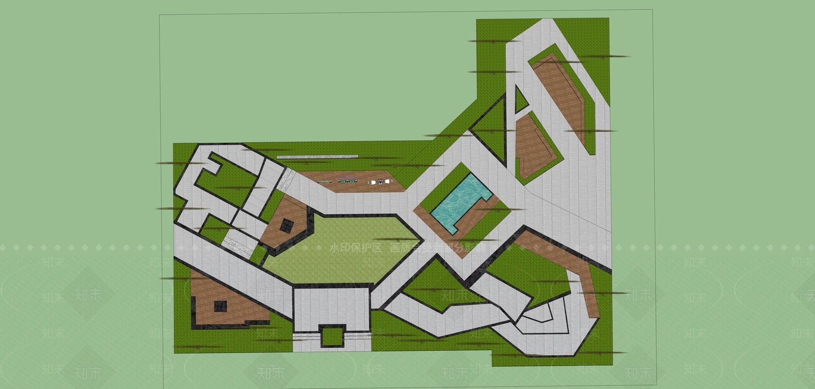 现代口袋公园SU模型下载【ID:1200506749】