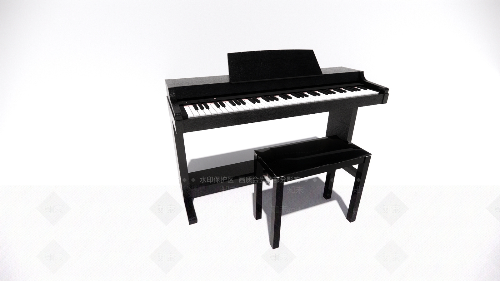 现代钢琴房SU模型下载【ID:1200511226】